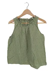 Vorschaubild 1 von Damen Bluse Gr. 40/L Grün Leinen Blumenmuster Casual