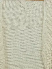 Vorschaubild 2 von Damen Strickjacke Bolero Gr. 38/M Beige Casual Lochmuster