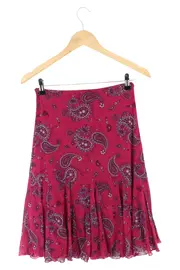 Vorschaubild 2 von Damen Faltenrock Gr. 38/M Lila Paisley Midi Bohemian Vintage