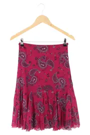 Vorschaubild 1 von Damen Faltenrock Gr. 38/M Lila Paisley Midi Bohemian Vintage