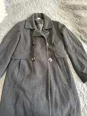 Vorschaubild 3 von Damen Wollmantel Gr. 36 Schwarz Klassisch Eleganter Wintermantel