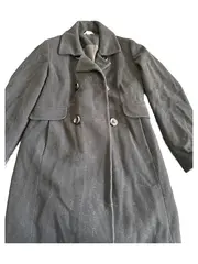 Vorschaubild 1 von Damen Wollmantel Gr. 36 Schwarz Klassisch Eleganter Wintermantel