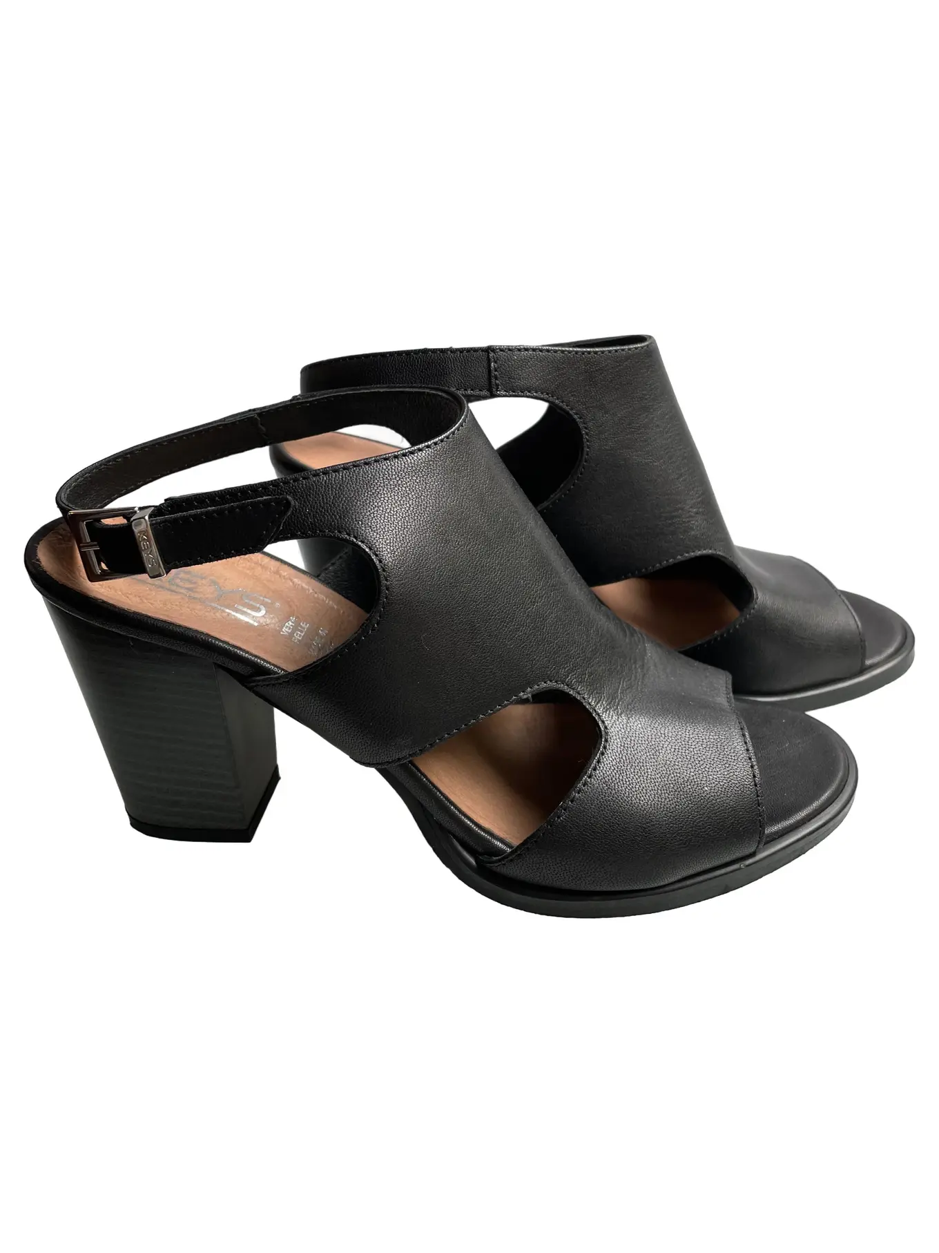 KEYS SOULCARE Sandaletten Damen Gr. 40 Schwarz Elegant Blockabsatz 10cm