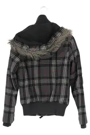 Vorschaubild 2 von CASUAL Damen Bomberjacke Gr. 36/S Mehrfarbig Kariert mit Kapuze