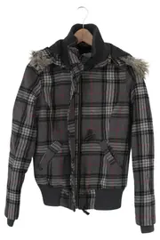 Vorschaubild 1 von CASUAL Damen Bomberjacke Gr. 36/S Mehrfarbig Kariert mit Kapuze