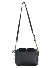 Vorschaubild 2 von Damen Umhängetasche Schwarz Fell-Optik Gold-Details Elegant