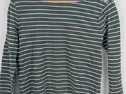 Vorschaubild 2 von EDC Damen Langarmshirt gestreift Grün Gr. 38/M Casual Baumwolle