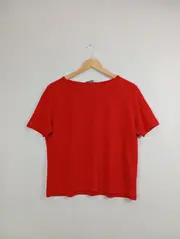 Vorschaubild 2 von Damen T-Shirt Gr. 44 XXL Rot Basic Kurzarm