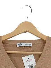 Vorschaubild 3 von Damen Pullover V-Ausschnitt Langarm Beige Gr. 40/L Casual