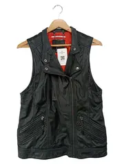 Vorschaubild 1 von Herren Bikerweste Leder Schwarz Gr. 46/S Streetwear Vintage