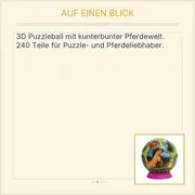Vorschaubild 2 von Puzzleball Kunterbunte Pferdewelt 3D Puzzle Pferde Kinder 240 Teile