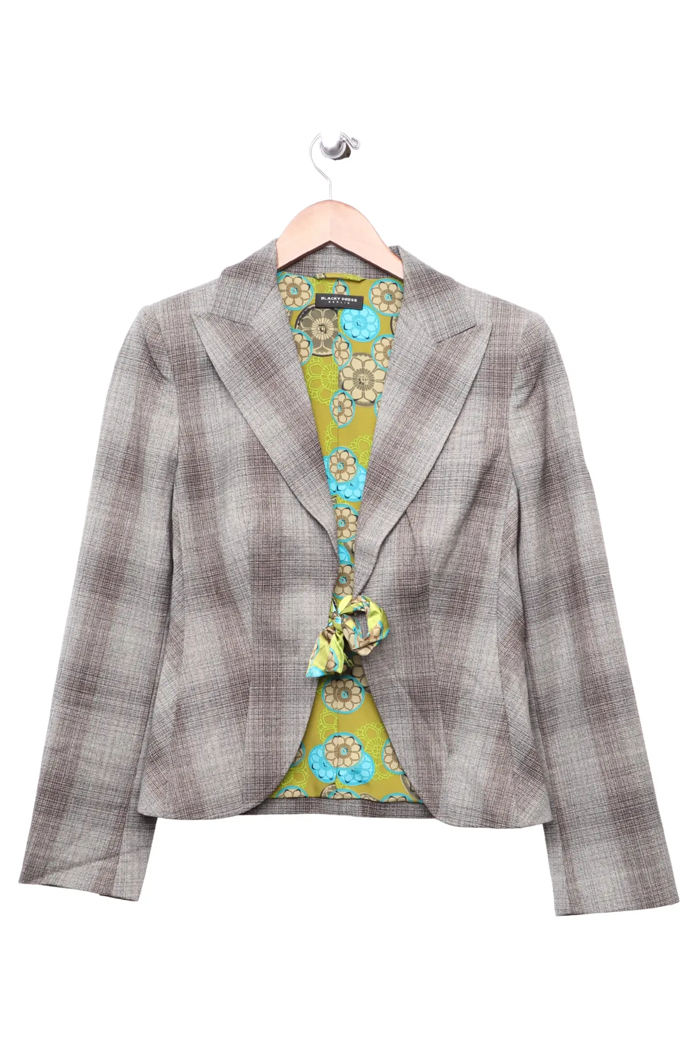 BLACKY DRESS Damen Blazer Gr. 38/M Grau Kariert Business Elegant