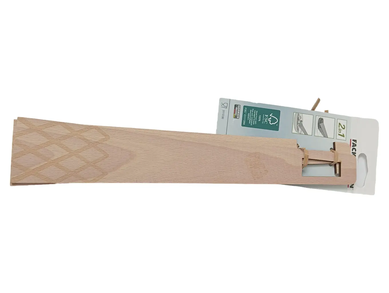 FACKELMANN Grillzange Holz Klassisch Braun 2in1 Zange Spatel BBQ