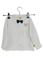 Vorschaubild 1 von Trachtenhemd Kinder Gr. 80 Weiß Langarm Baumwolle Applikation