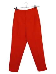 Vorschaubild 1 von Damen Anzughose Business Rot Gr. M Elegant Stoffhose