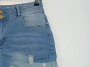 Vorschaubild 4 von Jeans Shorts Damen XL W33 Destroyed Look High Waist Blau