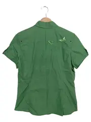 Vorschaubild 2 von Damen Bluse Gr. 36/S Grün Kurzarm Baumwolle Casual Stickerei