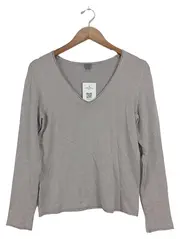 Vorschaubild 1 von Damen Pullover Gr. 38 Beige V-Ausschnitt Casual Langarm