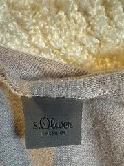 Vorschaubild 3 von Damen Pullover Gr. 38 Beige V-Ausschnitt Casual Langarm