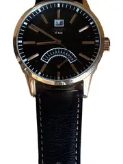 Vorschaubild 3 von Herren Armbanduhr Leder Edelstahl Business Elegant Schwarz 5cm
