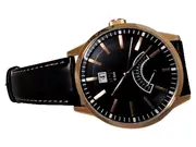 Vorschaubild 2 von Herren Armbanduhr Leder Edelstahl Business Elegant Schwarz 5cm