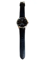 Vorschaubild 1 von Herren Armbanduhr Leder Edelstahl Business Elegant Schwarz 5cm
