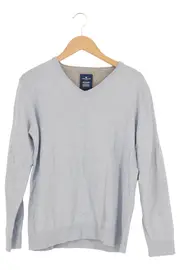 Vorschaubild 1 von Herren Pullover Gr. L/52 Blau Casual Baumwolle V-Ausschnitt