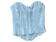 Vorschaubild 2 von Bustier Korsett Top Damen Gr. S Weiß Elegant Cropped Corsage Oberteil