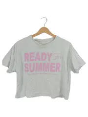 Vorschaubild 1 von Kinder Crop Top T-Shirt Ready For Summer Gr. 164 Grau Rosa