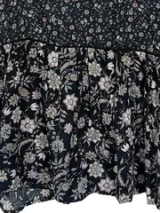 Vorschaubild 3 von Damen Bluse Langarm Blumenmuster Boho Schwarz Gr. 38 M