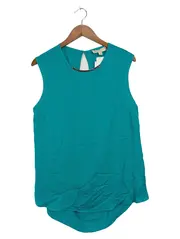 Vorschaubild 1 von Damen Bluse Gr. 40/L Türkis Elegant Seide Ärmellos