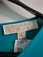Vorschaubild 3 von Damen Bluse Gr. 40/L Türkis Elegant Seide Ärmellos