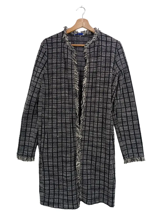 ZARA Damen Leichter Mantel 36/S Mehrfarbig Kariert Fransen