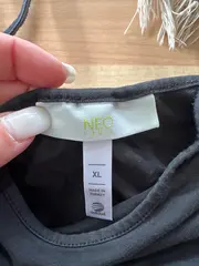 Vorschaubild 3 von Damen Top Trägertop Schwarz Gr. 42/XL Basic Baumwolle