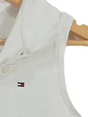 Vorschaubild 2 von Damen Poloshirt Gr. L Weiß Ärmellos Preppy