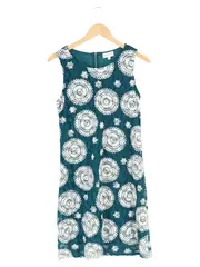 Vorschaubild 1 von Damen Freizeitkleid Gr. 36/S Blau Florales Muster Spitze 90cm