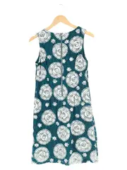 Vorschaubild 2 von Damen Freizeitkleid Gr. 36/S Blau Florales Muster Spitze 90cm