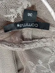 Vorschaubild 3 von Bluse Damen 36/S Beige Elegant Spitze Blumenmuster Langarm