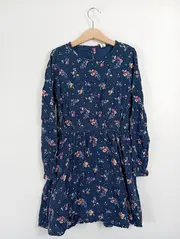 Vorschaubild 2 von Mädchen Blumenkleid Gr. 134/140 Blau Freizeitkleid Langarm