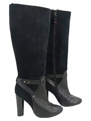Vorschaubild 1 von Damen Stiefel Schwarz Gr. 39 Leder Wildleder High Heel
