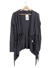 Vorschaubild 1 von Damen Strickjacke mit Fransen Gr. 38/M Grau Casual Baumwolle