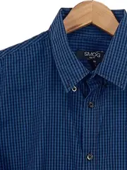 Vorschaubild 2 von Herren Business Hemd Slim Fit Kariert Blau Gr. M/50