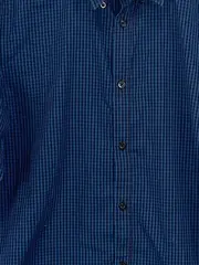 Vorschaubild 3 von Herren Business Hemd Slim Fit Kariert Blau Gr. M/50