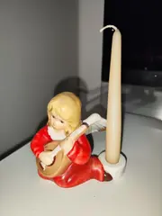 Vorschaubild 2 von Engel Kerzenständer Dekofigur Porzellan Mehrfarbig Weihnachtlich 8cm