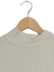 Vorschaubild 2 von Damen Rollkragen Shirt Gr. 38/M Beige Rippstrick Basic