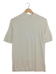 Vorschaubild 1 von Damen Rollkragen Shirt Gr. 38/M Beige Rippstrick Basic