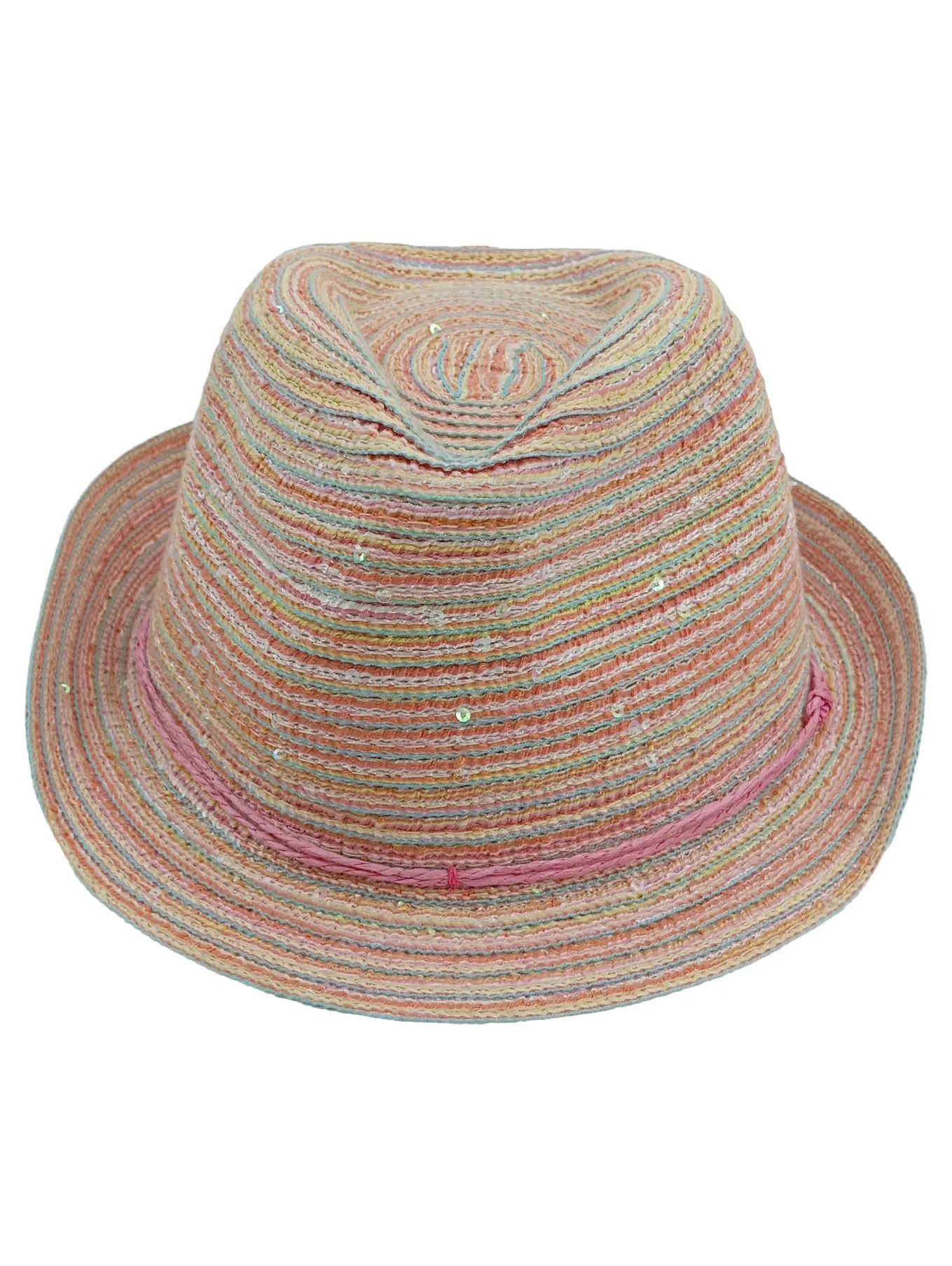 MAXIMO Kinder Hut Mädchen Gr. 53 Mehrfarbig Gestreift Pailletten Sommerhut