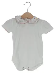 Vorschaubild 1 von Baby Body Gr. 68 Weiß Florales Muster Rüschen Knopf