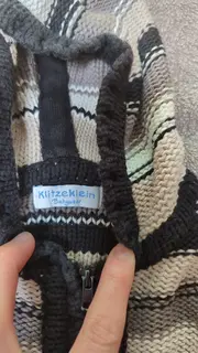Vorschaubild 5 von Kinder Strickjacke Gr. 86 Mehrfarbig Gestreift mit Kapuze