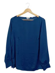 Vorschaubild 1 von Damen Bluse Gr. 42 XL Petrol Langarm elegant